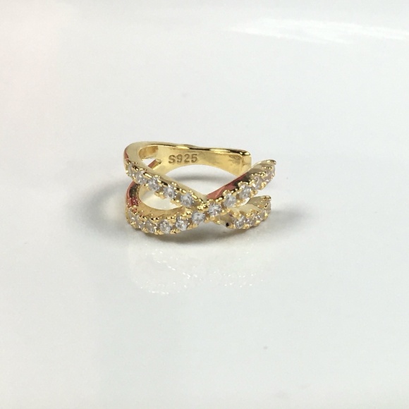 Rhinestone Criss Cross Ear Cuff (1 pc.) - Picture 3 of 9